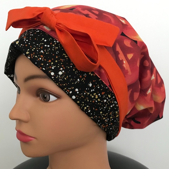 Scrub CAP/HAT *Reversible *Long Ties *Halloween - Picture 1 of 16
